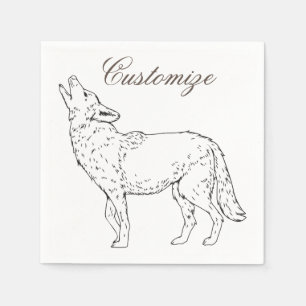 Serviette En Papier Coyote hurlant Thunder_Cove