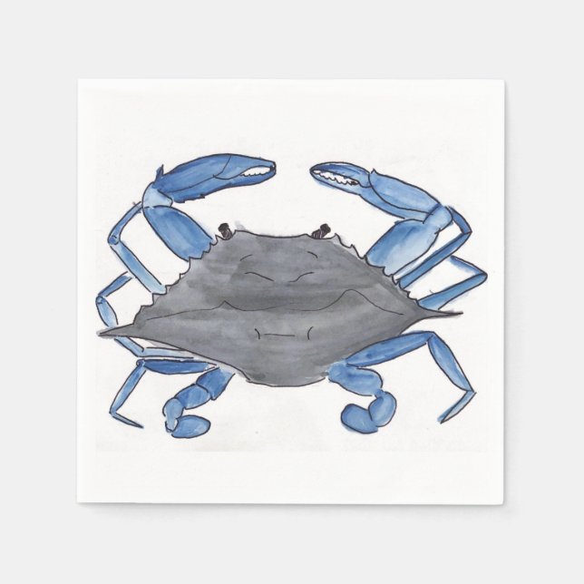 Serviette En Papier Crabe bleu (Devant)