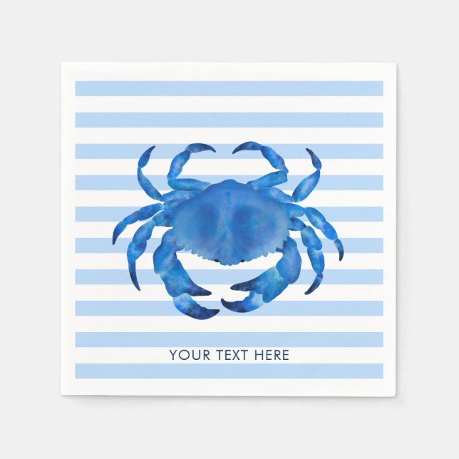 Serviette En Papier Crabe Crustacean Ocean Beach Thème (Devant)