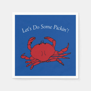 Serviette En Papier Crabe cueillir des fruits de mer Fête d'ébullition