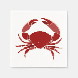 Serviette En Papier Crabe rouge