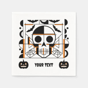 Serviette En Papier Crâne à l'Halloween, chauves-souris, toiles d'arai