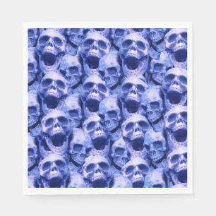 Serviette En Papier Crâne bleu foncé