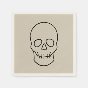 Serviette En Papier Crâne - Bone White et Bat Black