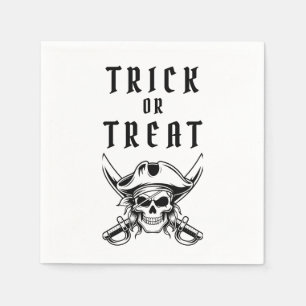 Serviette En Papier Crâne de pirate effrayant Halloween Trick Or Treat
