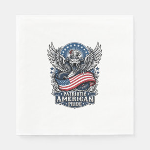 Serviette En Papier Crâne de serpent patriotique Liberté Bête Hybride