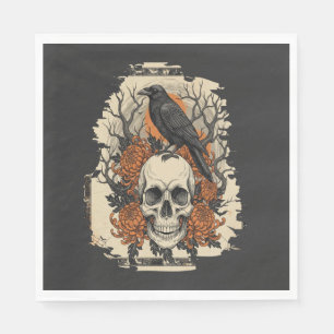 Serviette En Papier Crâne d'Halloween