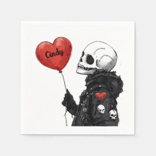 Serviette En Papier Crâne éffrayant - Personnalisable avec ballon
