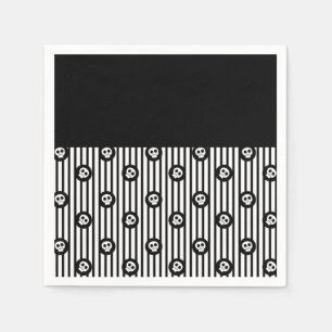 Serviette En Papier Crâne Fantaisiste Crânes Noir & Blanc Halloween