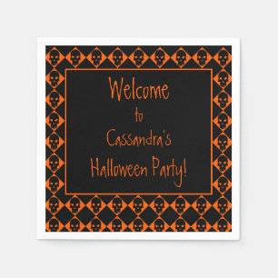 Serviette En Papier Crânes d'Halloween personnalisés