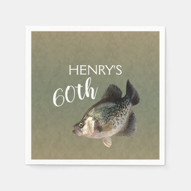 Serviette En Papier Crappie Fishing 60e anniversaire (Devant)