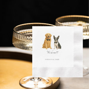 Serviette En Papier Cravate Bow personnalisée 2 Pet Mariage