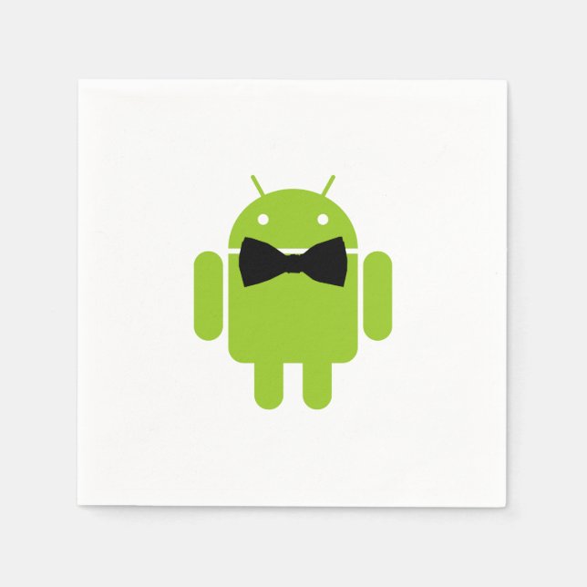 Serviette En Papier Cravate Formelle Bow Android Robot Icon (Devant)