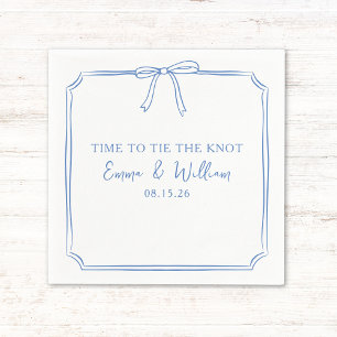 Serviette En Papier cravate Le noeud" Elegant Bow Dusty Blue Mariage