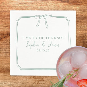 Serviette En Papier cravate Le noeud" Élégant Bow Sage Mariage vert