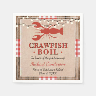 Serviette En Papier Crawfish Boil Lobster Graduation Party Rustique