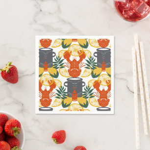 Serviette En Papier Crawfish Boil Party -Cajun Seafood Celebration