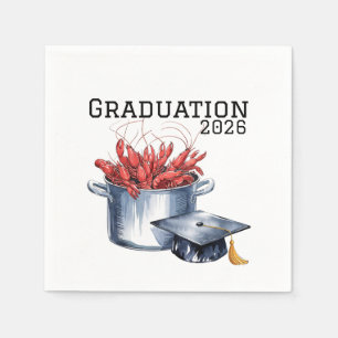 Serviette En Papier Crawfish & Casquettes : Une fête de graduation en 