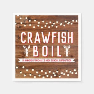 Serviette En Papier Crawfish Récipiendaire Famille Fruits de mer Rust