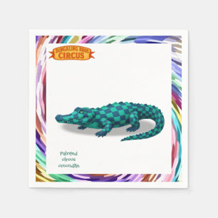 Serviette En Papier Crawford, crocodile de cirque peint