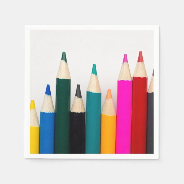 Serviette En Papier Crayons colorés (Devant)