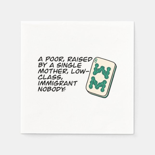 Serviette En Papier Crazy Rich Asians Mahjong scène citation Classic (Devant)