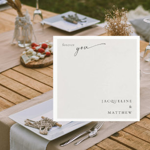 Serviette En Papier Cream Forever You Couple Names Mariage Cocktail