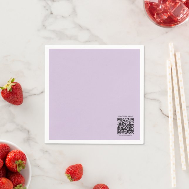 Serviette En Papier Create a QR Code | Pale Lavender Violet (En situation)