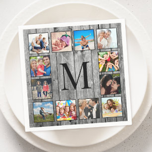 Serviette En Papier Create Your Custom Photo Collage Rustic Farmhouse