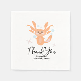 Serviette En Papier Créature Océanique Axolotl Pastel Baby Shower