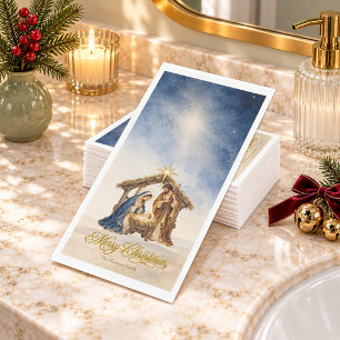 Serviette En Papier Crèche Joyeux Noël