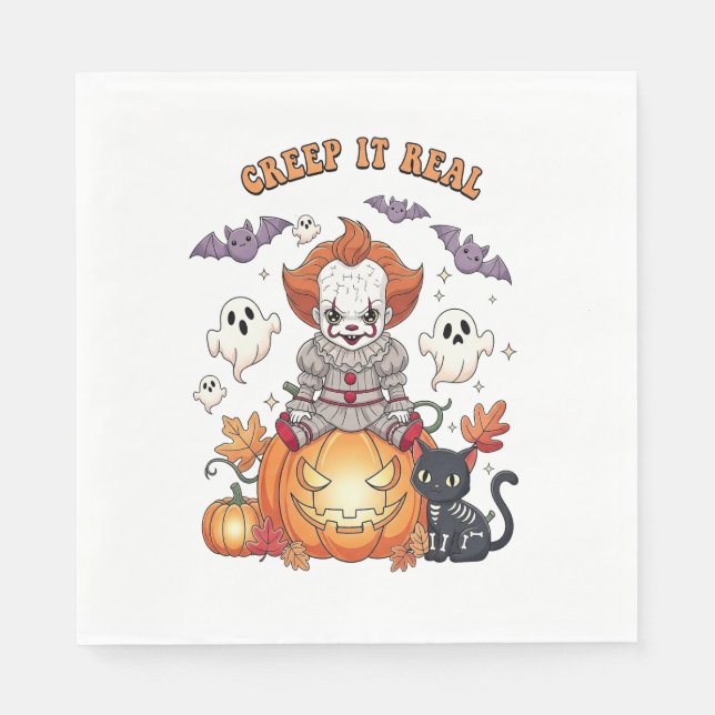 Serviette En Papier Creep It Real Halloween Clown (Devant)