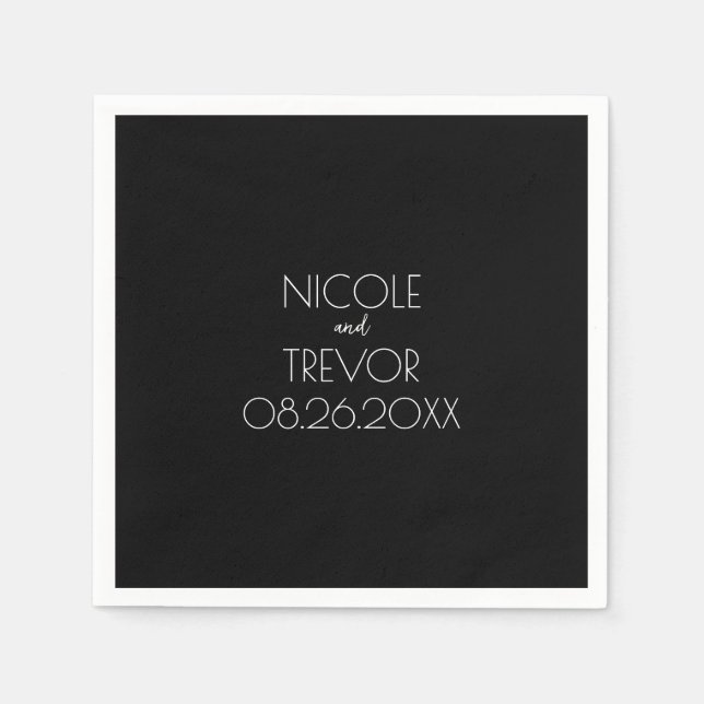 Serviette En Papier Créer votre propre - Noir (Devant)