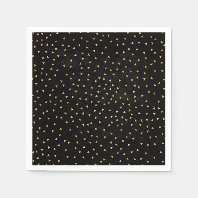 Serviette En Papier Créez Votre Propre Noir et Or Vide (Devant)