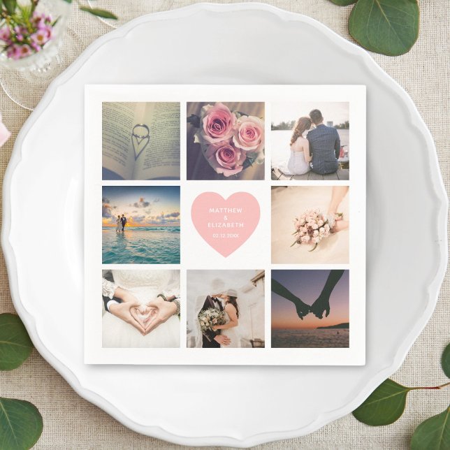 Serviette En Papier Créez votre propre photo Mariage Couple personnali (Créateur téléchargé)
