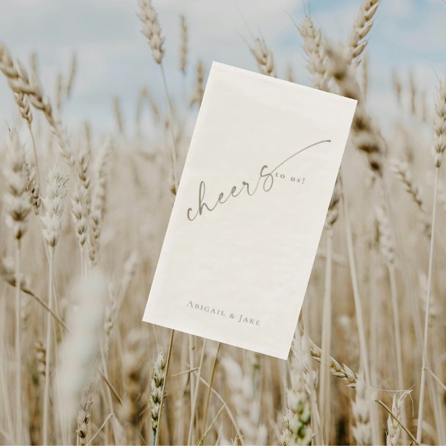 Serviette En Papier Crème Accueil personnalisé pour nous Mariage invit (Créateur téléchargé)