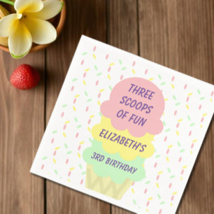 Serviette En Papier Crème de glace 3e anniversaire