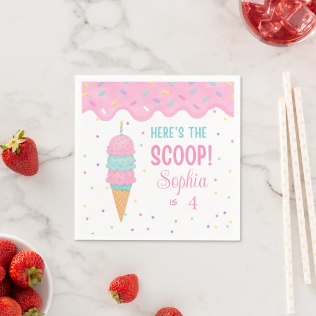Serviette En Papier Crème glacée Anniversaire (En situation)