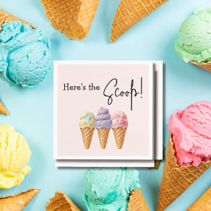 Serviette En Papier Crème glacée douce été ici Baby shower Scoop