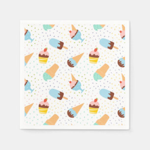 Serviette En Papier Crème glacée et Confetti