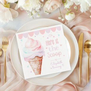 Serviette En Papier Crème glacée Heres la fête d'anniversaire scoop