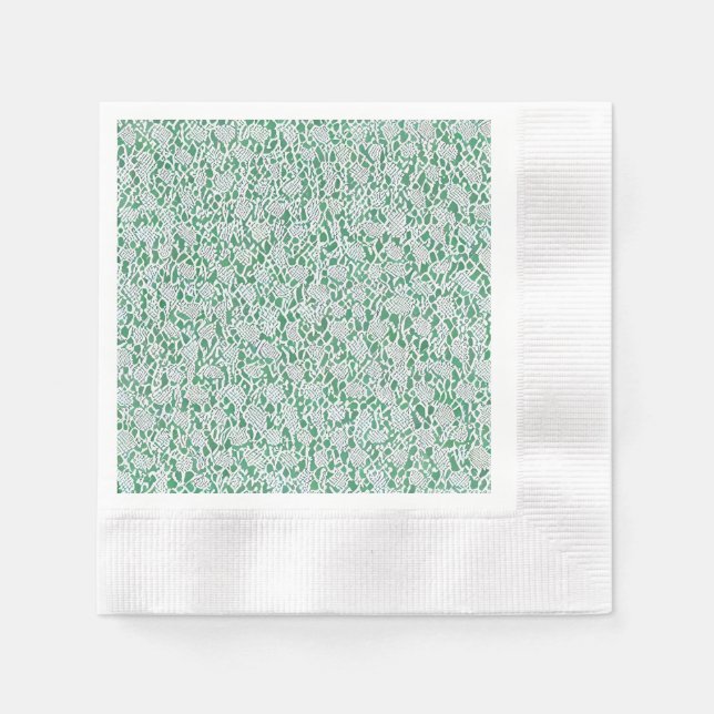 Serviette En Papier crème menthe celadon vert clair gris bleu (Devant)
