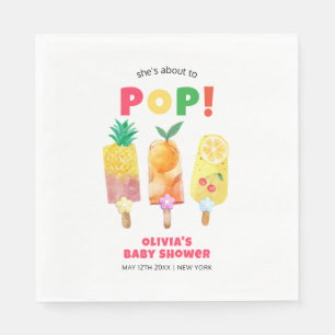 Serviette En Papier Crème Tropicale Fruit Prêt À Pop Baby shower