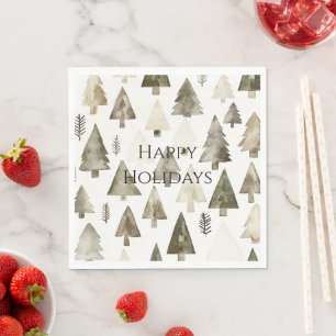 Serviette En Papier Crème verte de pin arbres de Noël