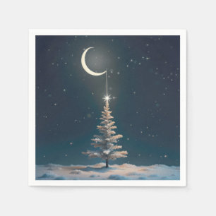 Serviette En Papier Crescent Moon avec l'étoile de Noël
