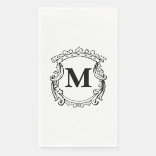 Serviette En Papier Crest Élégant Monogramme Personnalisé