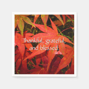 Serviette En Papier Crimson Maple Feuilles - Thanksgiving personnalisé