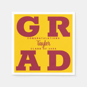 Serviette En Papier Crimson Yellow Gold Graduation