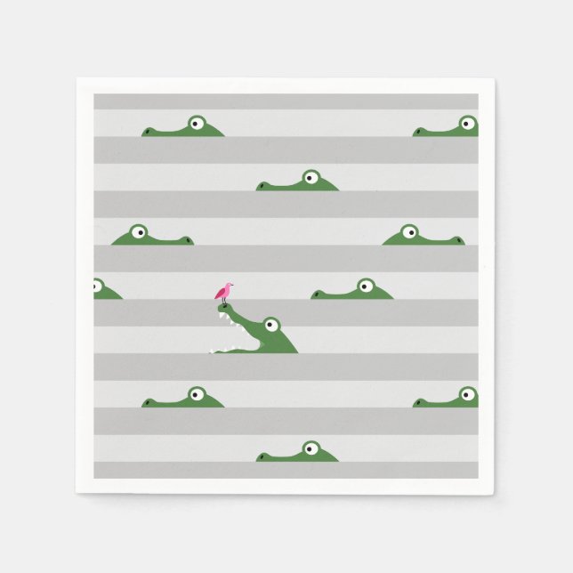 Serviette En Papier Crocodile (Devant)