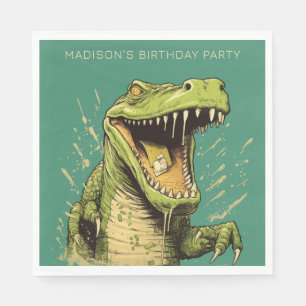 Serviette En Papier Crocodile de texte personnalisé